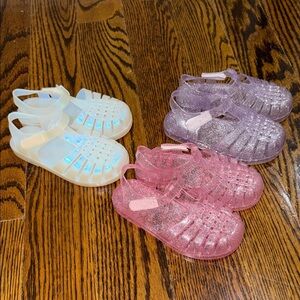 Kids Glitter Jelly Sandals - Pink, Purple, Iridescent Bundle of 3
